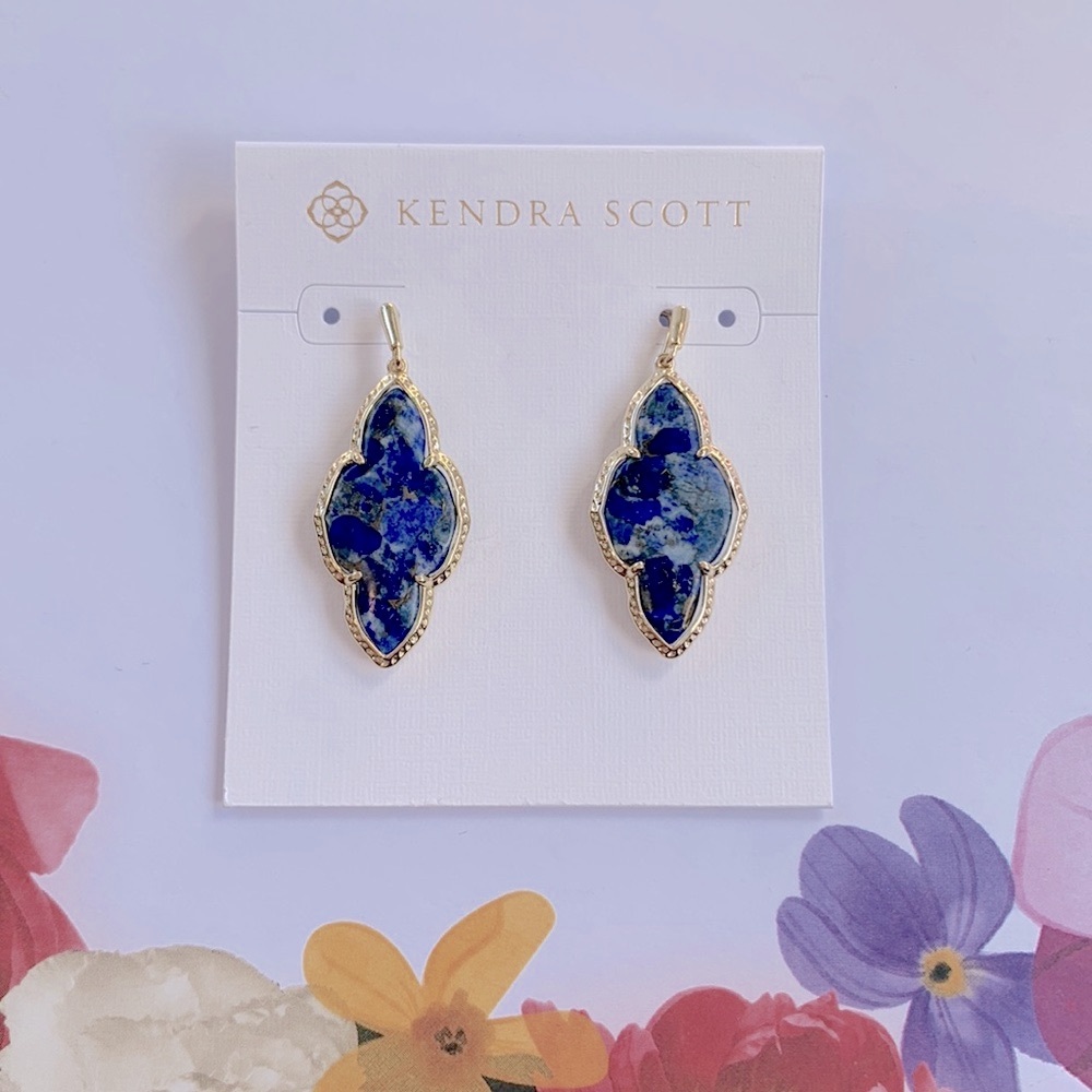 Kendra Scott Abbie Earrings in Bronze Veined Lapis